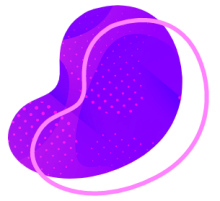 Bean shaped accent filled with purple